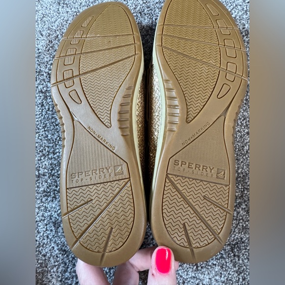 Sperry Women’s Top Sider Angelfish Gold Glitter Boat Shoe Sz 9 - Picture 6 of 9